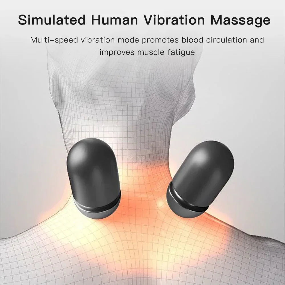 Heated Neck Massager Pillow – Electric Cervical Support & Vibration Relaxation