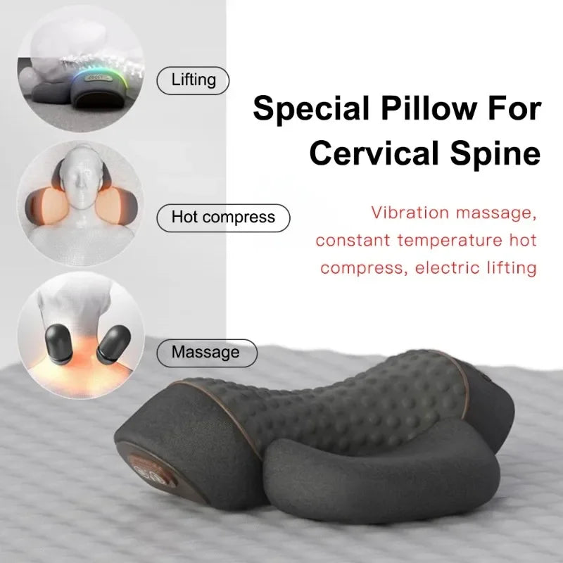 Heated Neck Massager Pillow – Electric Cervical Support & Vibration Relaxation
