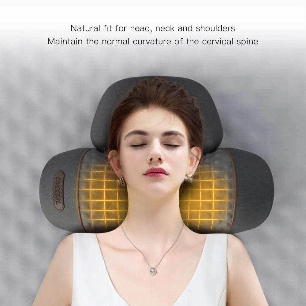 Heated Neck Massager Pillow – Electric Cervical Support & Vibration Relaxation