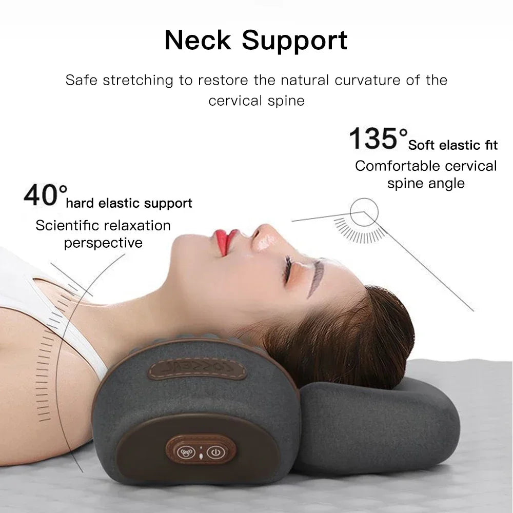 Heated Neck Massager Pillow – Electric Cervical Support & Vibration Relaxation