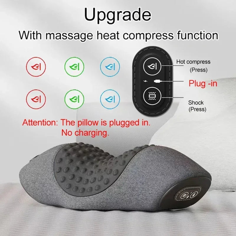 Heated Neck Massager Pillow – Electric Cervical Support & Vibration Relaxation