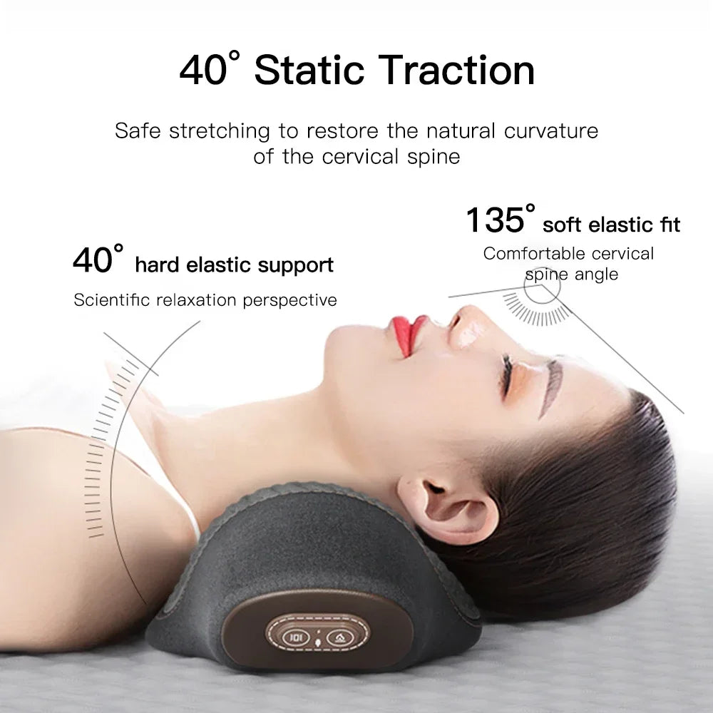 Heated Neck Massager Pillow – Electric Cervical Support & Vibration Relaxation